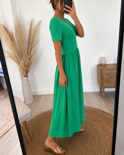 Robe Bi-Texture NORA – Vert