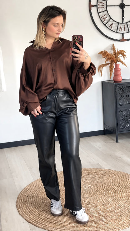 Pantalon Simili Cuir TESSA – Noir