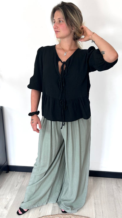 Pantalon Palazzo NINON – Kaki