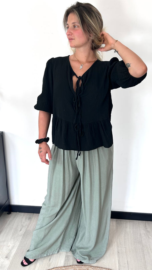 Pantalon Palazzo NINON – Kaki