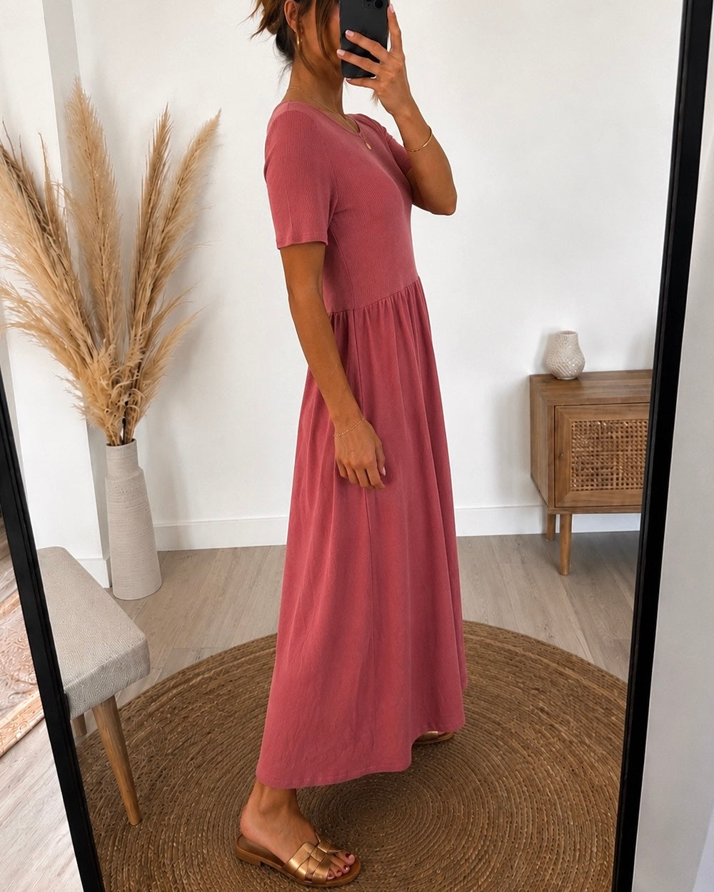 Robe Bi-Texture NORA – Rose Terracotta