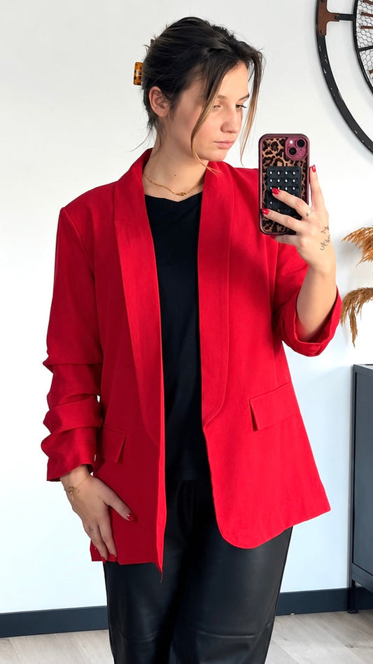 Blazer ajusté rouge ROSA