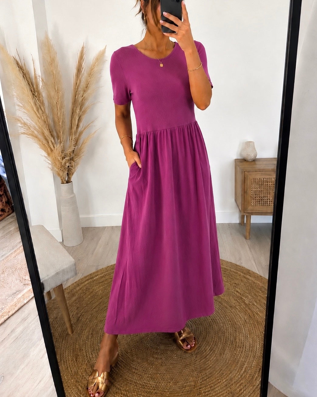Robe Bi-Texture NORA – Prune