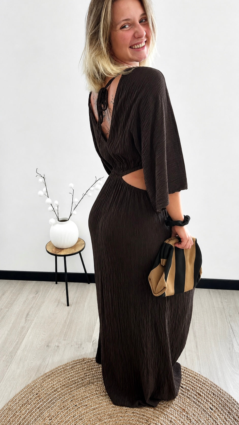 Robe Longue ÉLIA – Chocolat