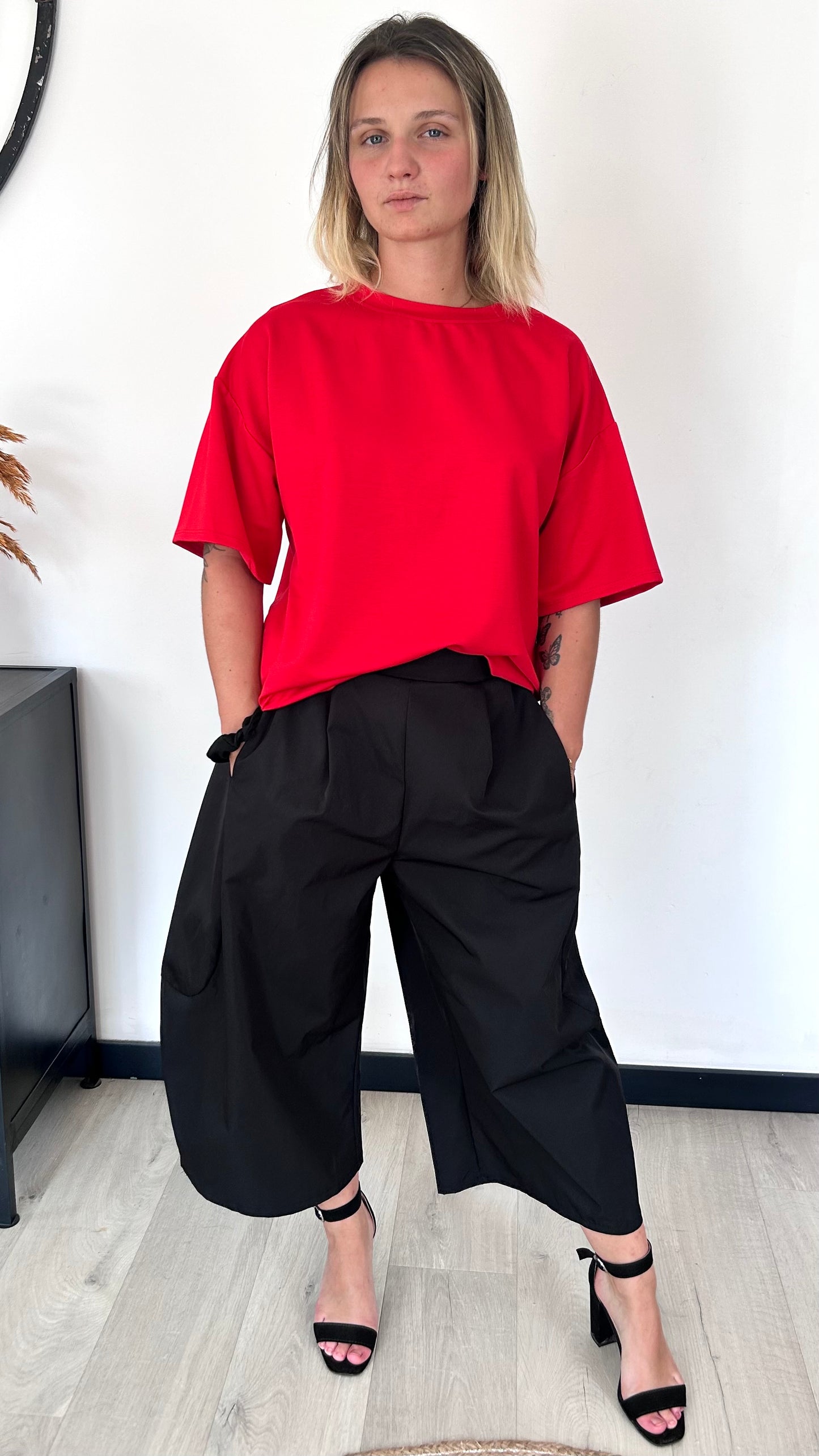 T-shirt Cœur Dentelle NOÉLIE – Rouge