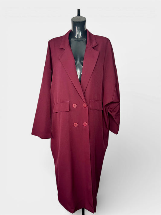 Blazer Long Oversize - Burgundy