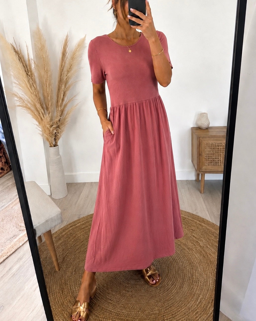 Robe Bi-Texture NORA – Rose Terracotta