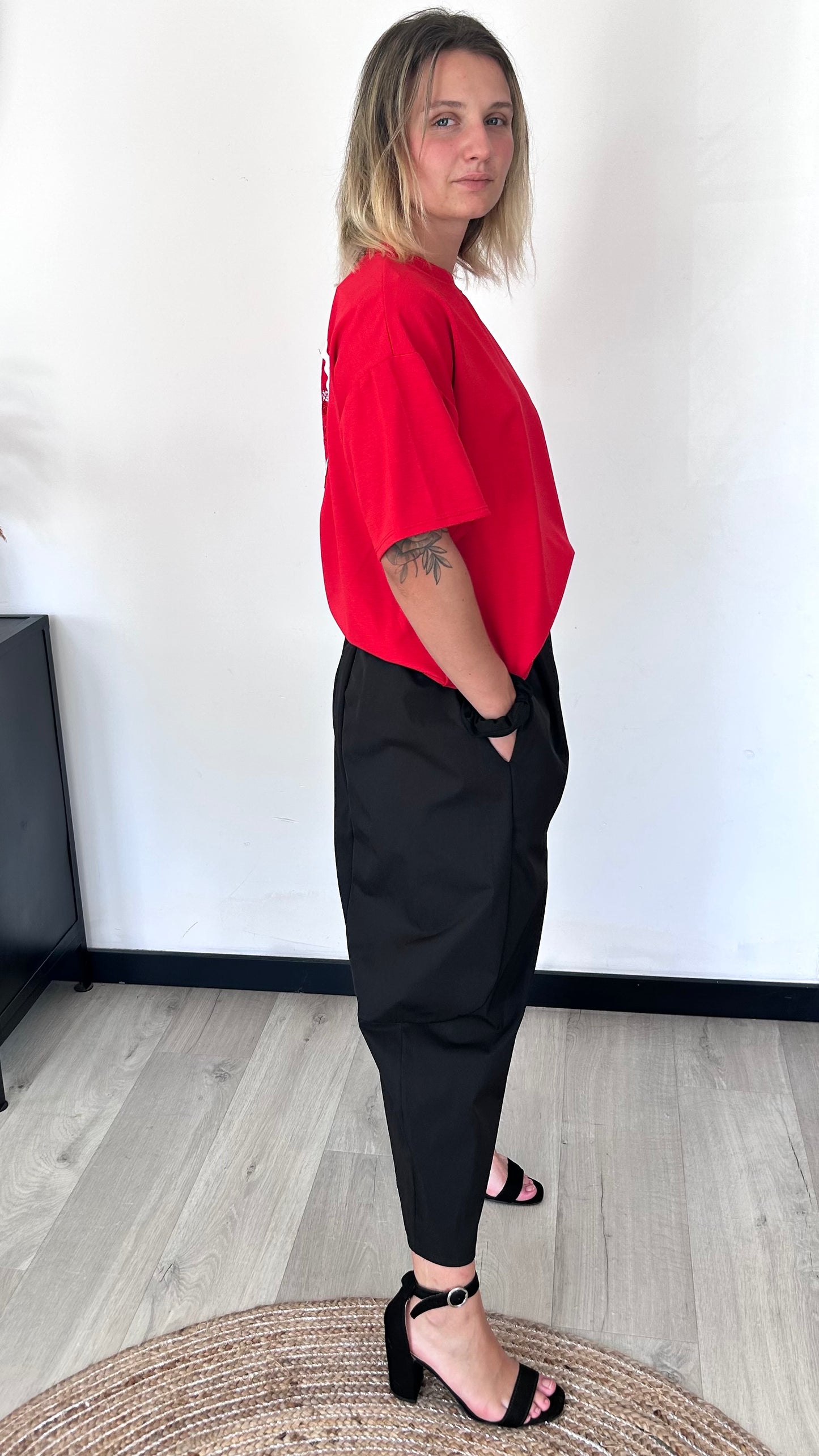 T-shirt Cœur Dentelle NOÉLIE – Rouge