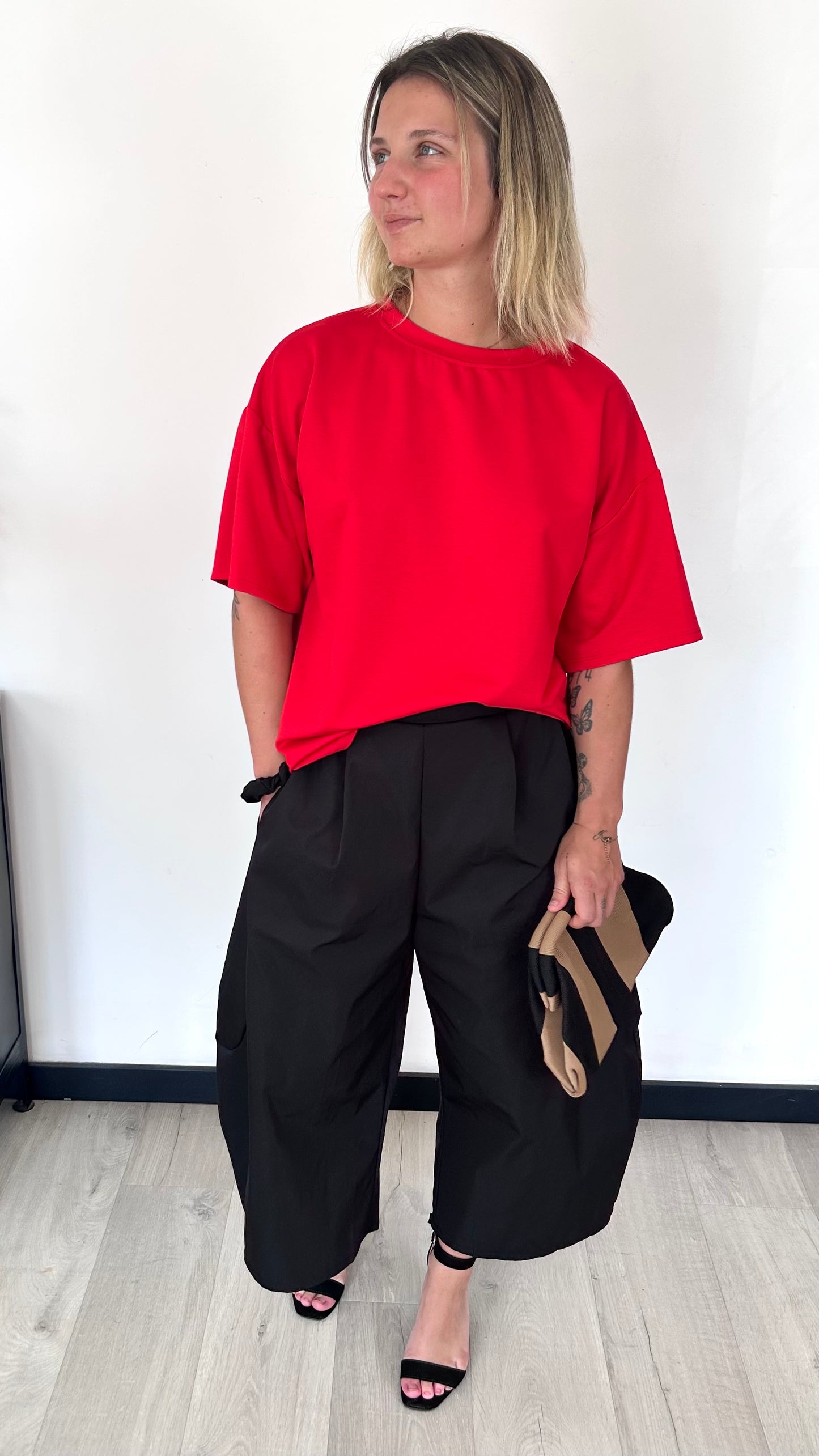 T-shirt Cœur Dentelle NOÉLIE – Rouge