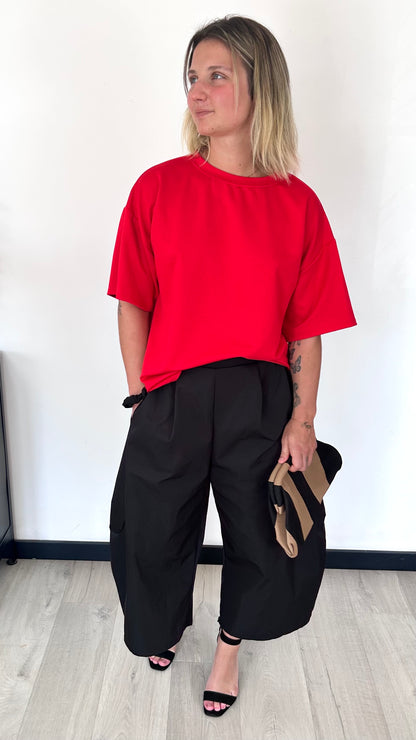 T-shirt Cœur Dentelle NOÉLIE – Rouge