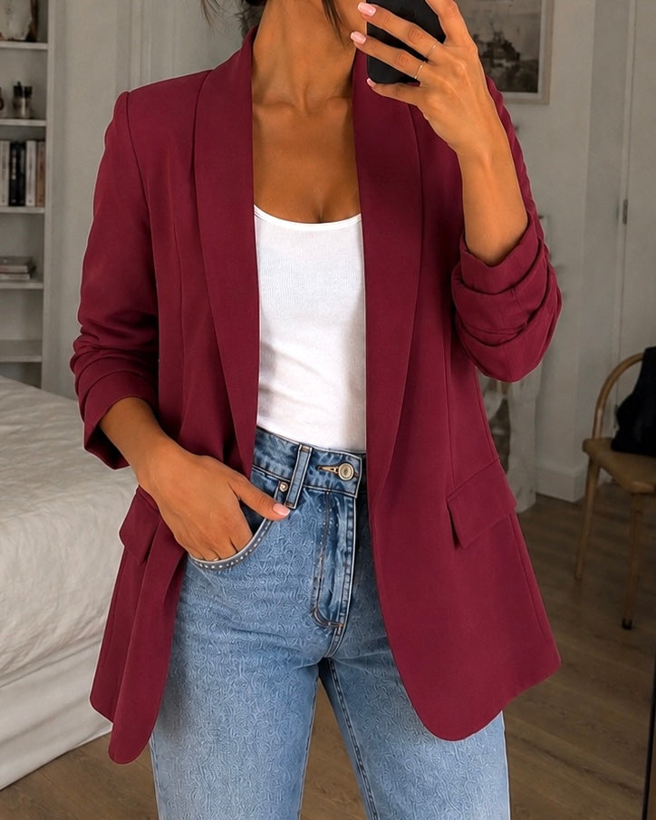 Blazer ajusté bordeaux ROSA