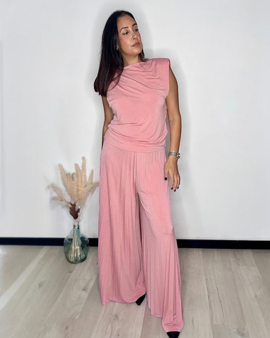 Ensemble Plissé Vieux Rose