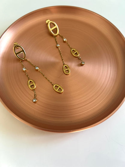 Boucles d'Oreilles Naos - Mailles Marine Dorées