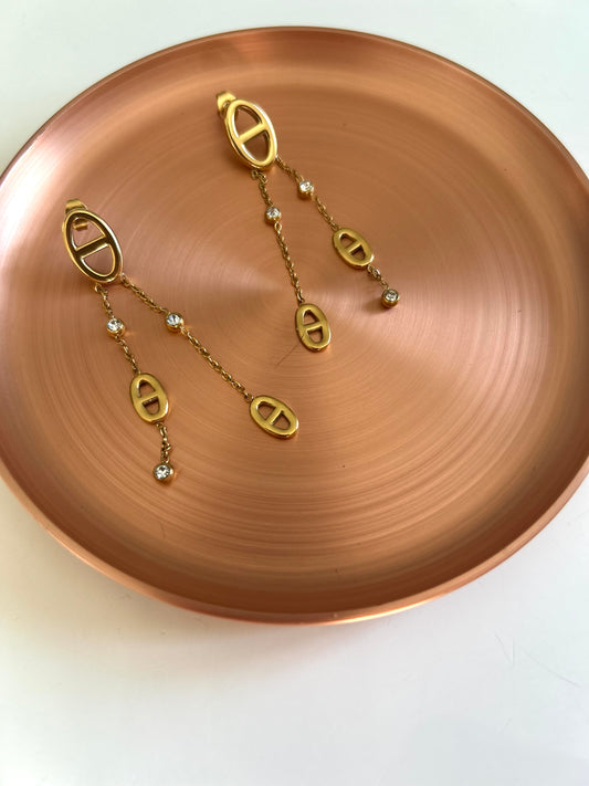 Boucles d'Oreilles Naos - Mailles Marine Dorées