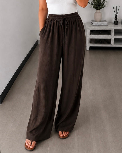 Pantalon Large Gaze de Coton DOLCE – Marron Chocolat
