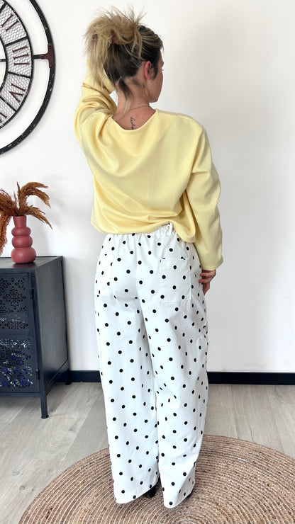 Pantalon Pois LISON – Blanc & Noir