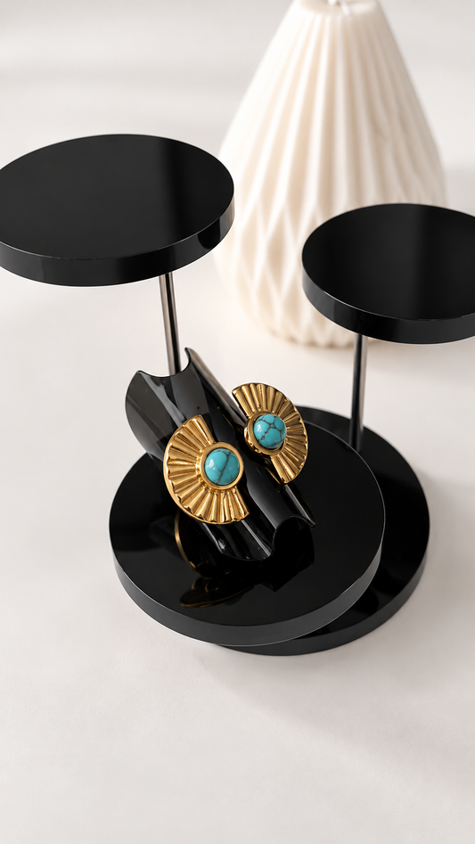 Bague SOLARIS – Dorée & Turquoise