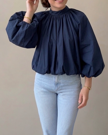 Blouse Dos Nu NINA – Bleu Marine