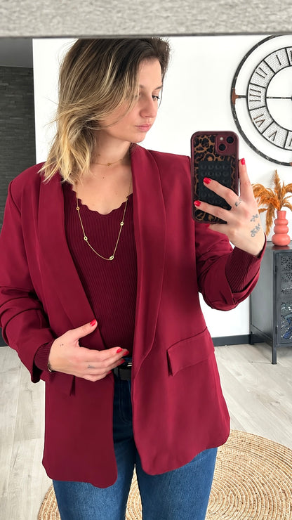 Blazer ajusté bordeaux ROSA
