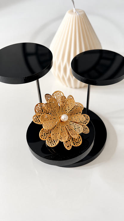 Bague DALIA – Dorée Fleur & Perle