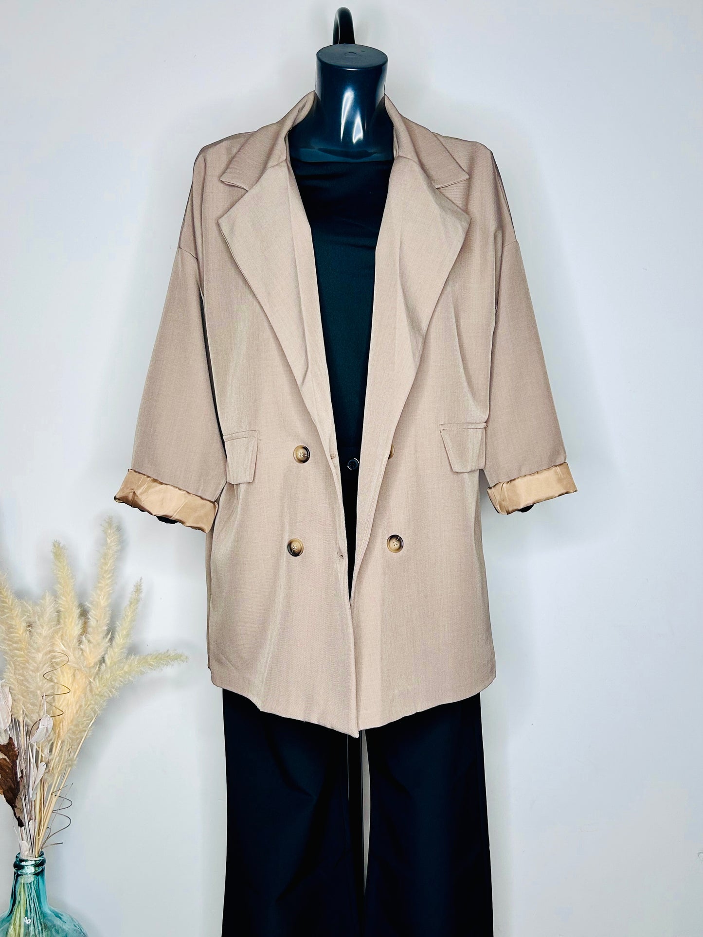 Blazer Oversize Double Boutonnage - Camel Sablé