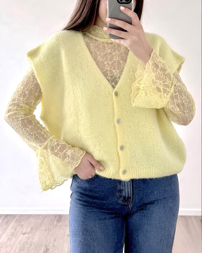 Gilet sans manches alpaga LUMEA - Jaune