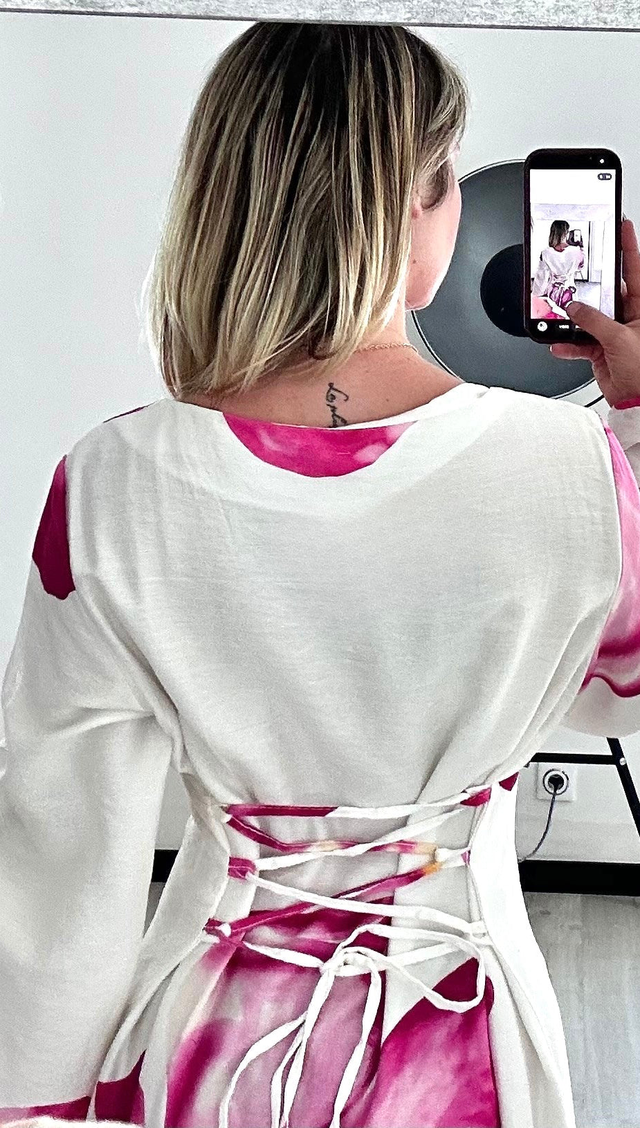Robe longue fleurie LÉANA - Rose