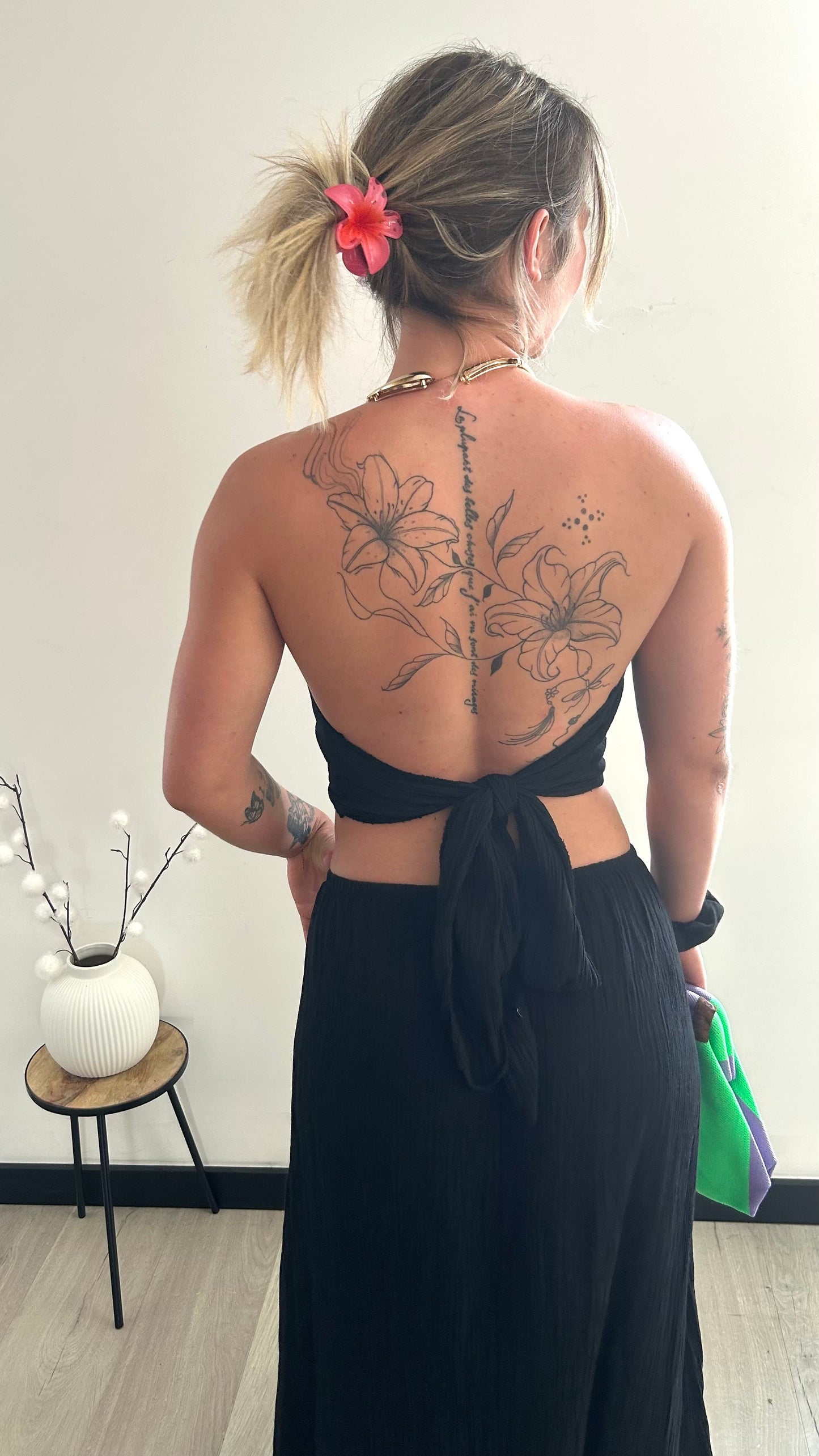 Robe Longue Dos Nu AMALIA – Noir