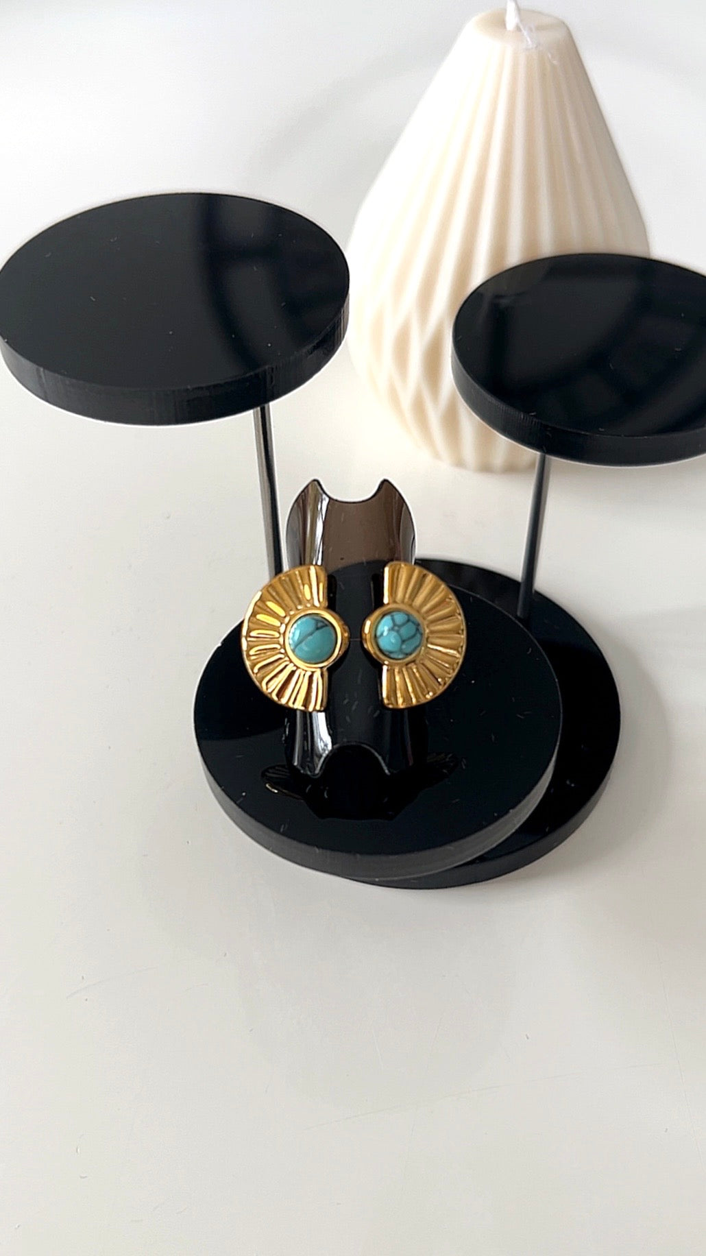 Bague SOLARIS – Dorée & Turquoise