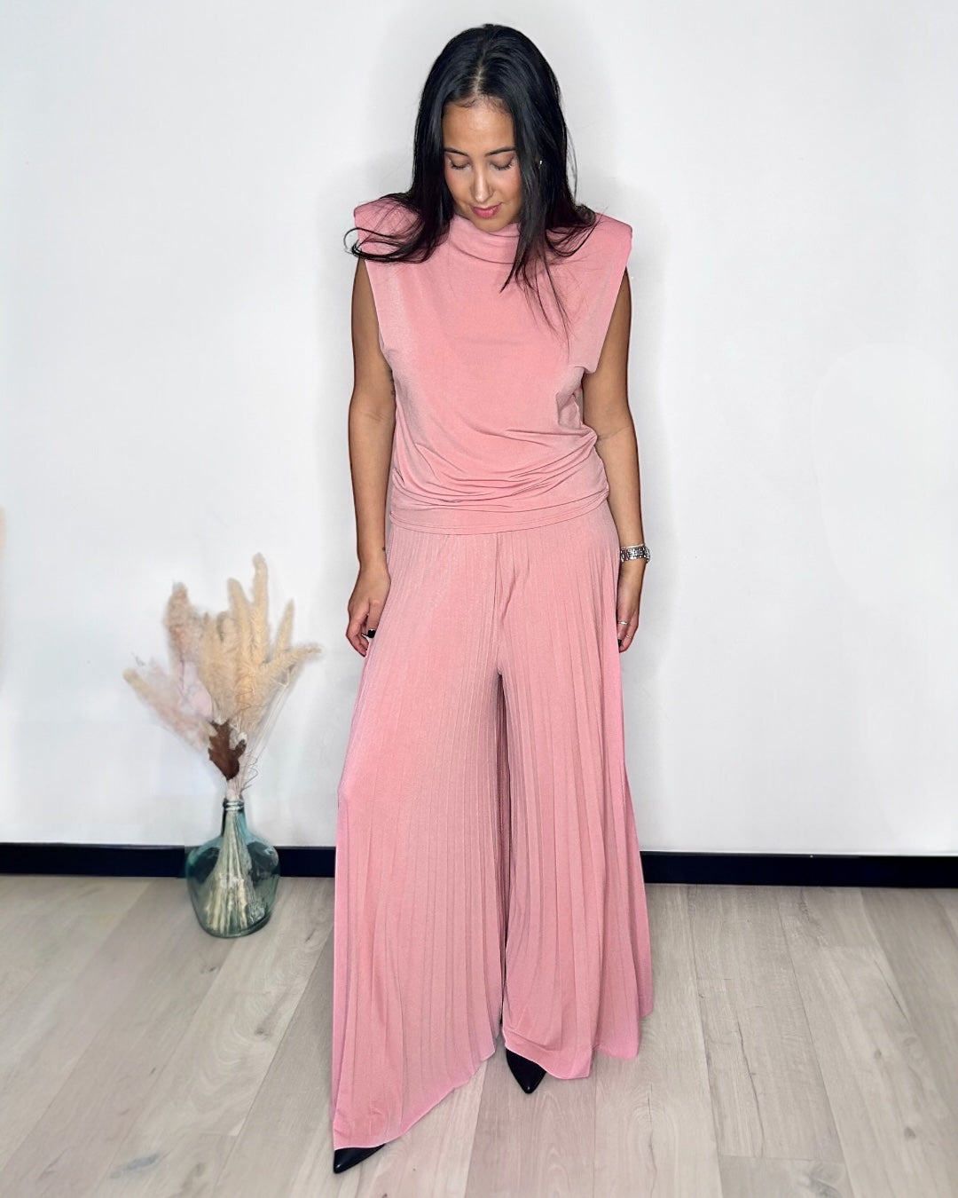 Ensemble Plissé Vieux Rose