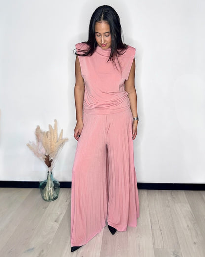 Ensemble Plissé Vieux Rose