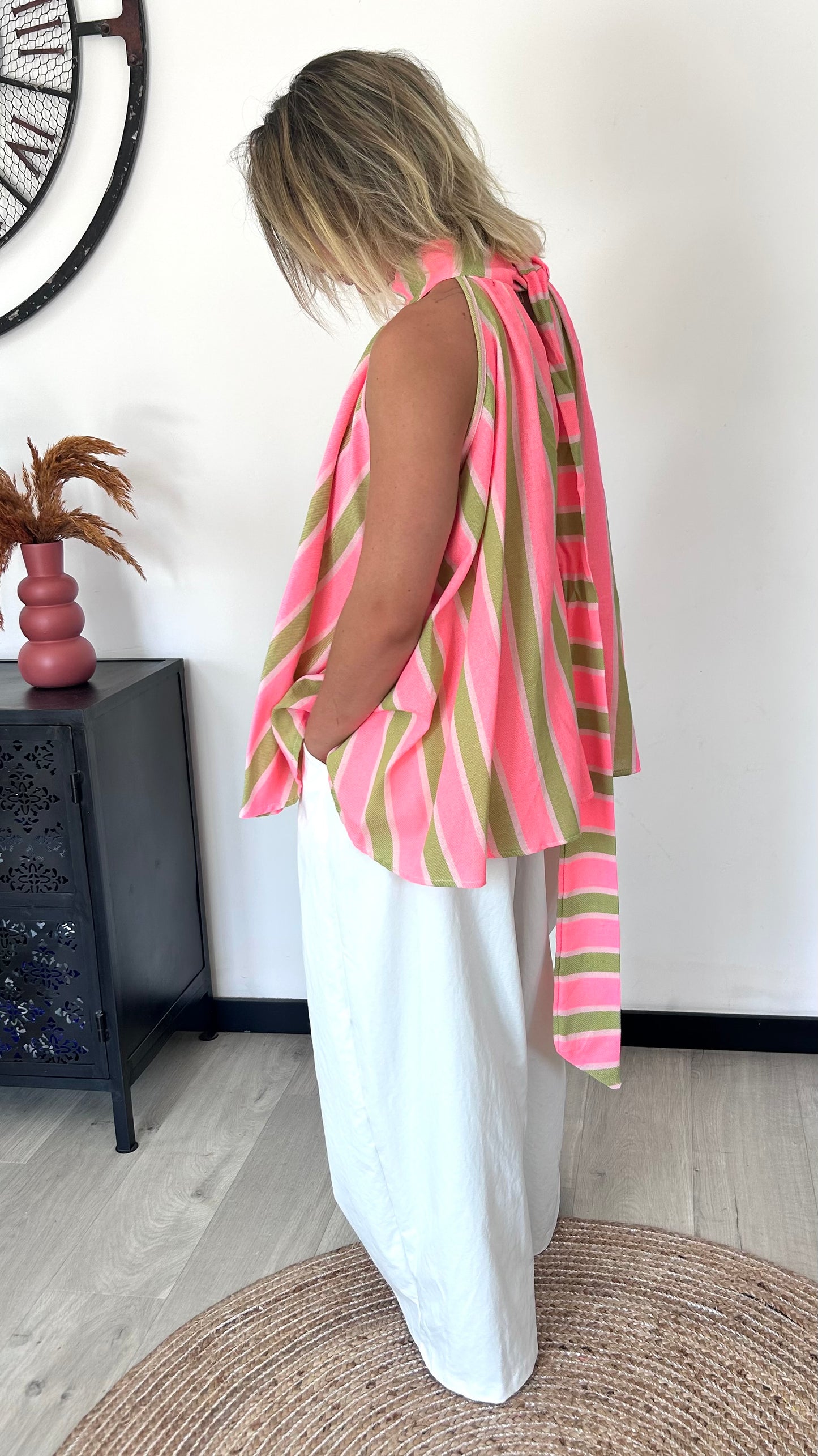 Top Dos Noué HAVA – Rose & Vert