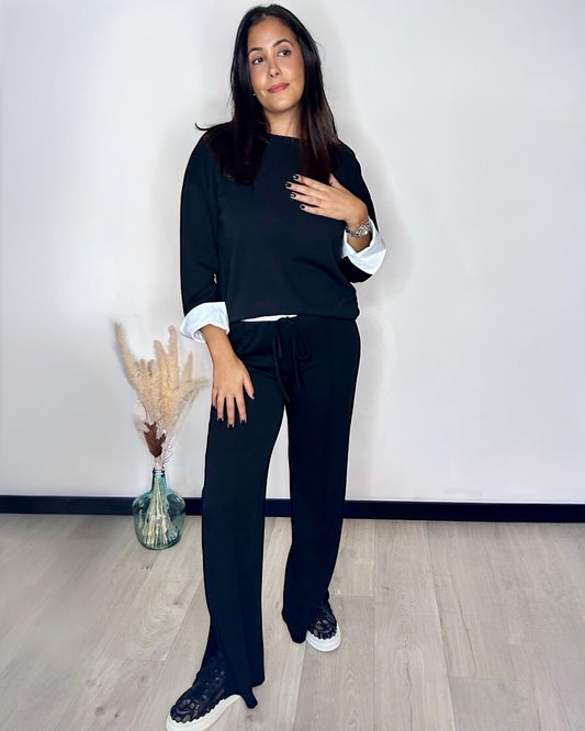 Ensemble Bi-matière Noir & Blanc