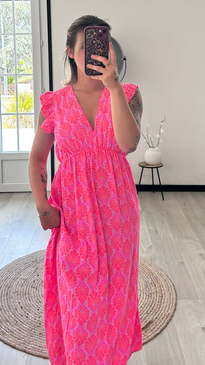 Robe Longue CAPUCINE – Rose Fuchsia