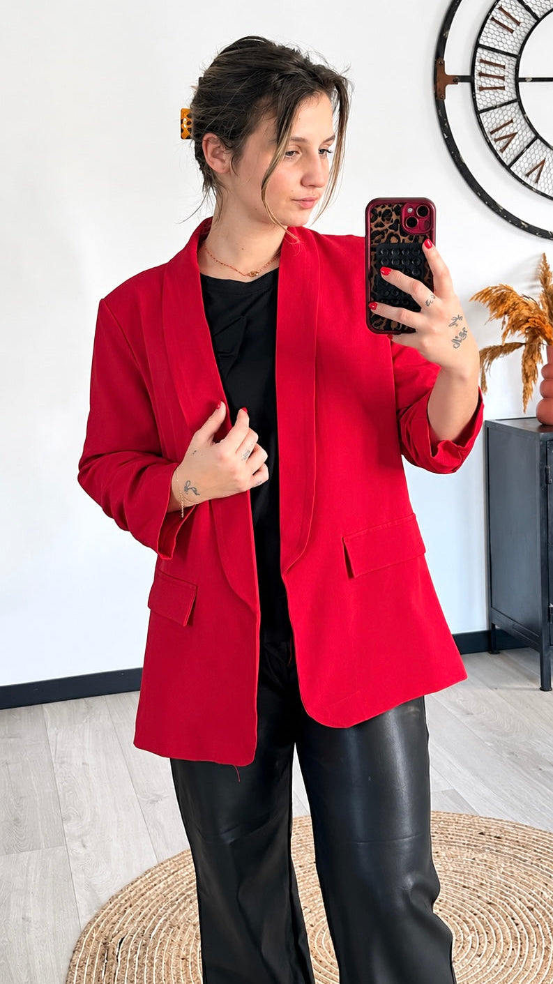 Blazer ajusté rouge ROSA