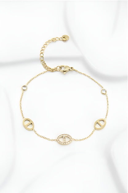 Bracelet Marina - Maillons Marine Dorés