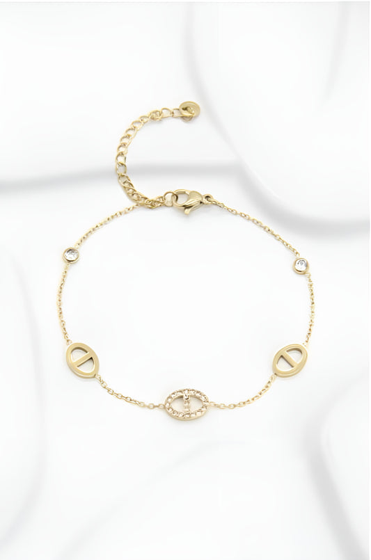 Bracelet Marina - Maillons Marine Dorés