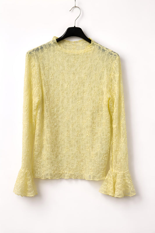 Top dentelle jaune LILA