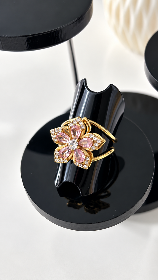 Bague Anti-Stress CALISTA – Dorée Fleur Blush