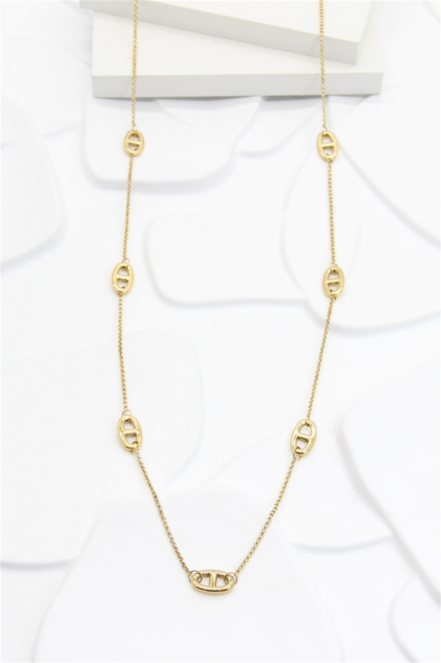 Sautoir Marine — Mailles Dorées