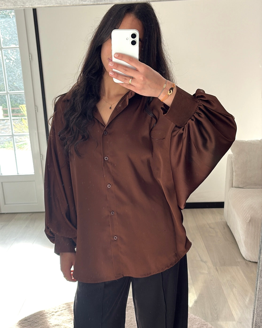 Chemisier Satiné - Chocolat Intense