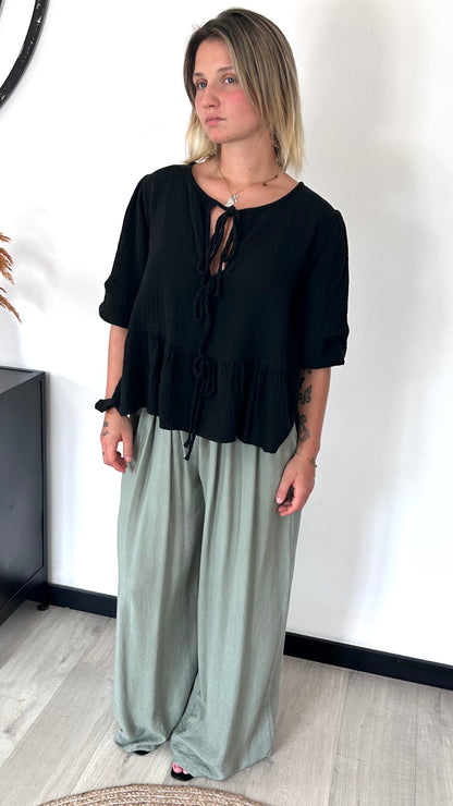 Pantalon Palazzo NINON – Kaki