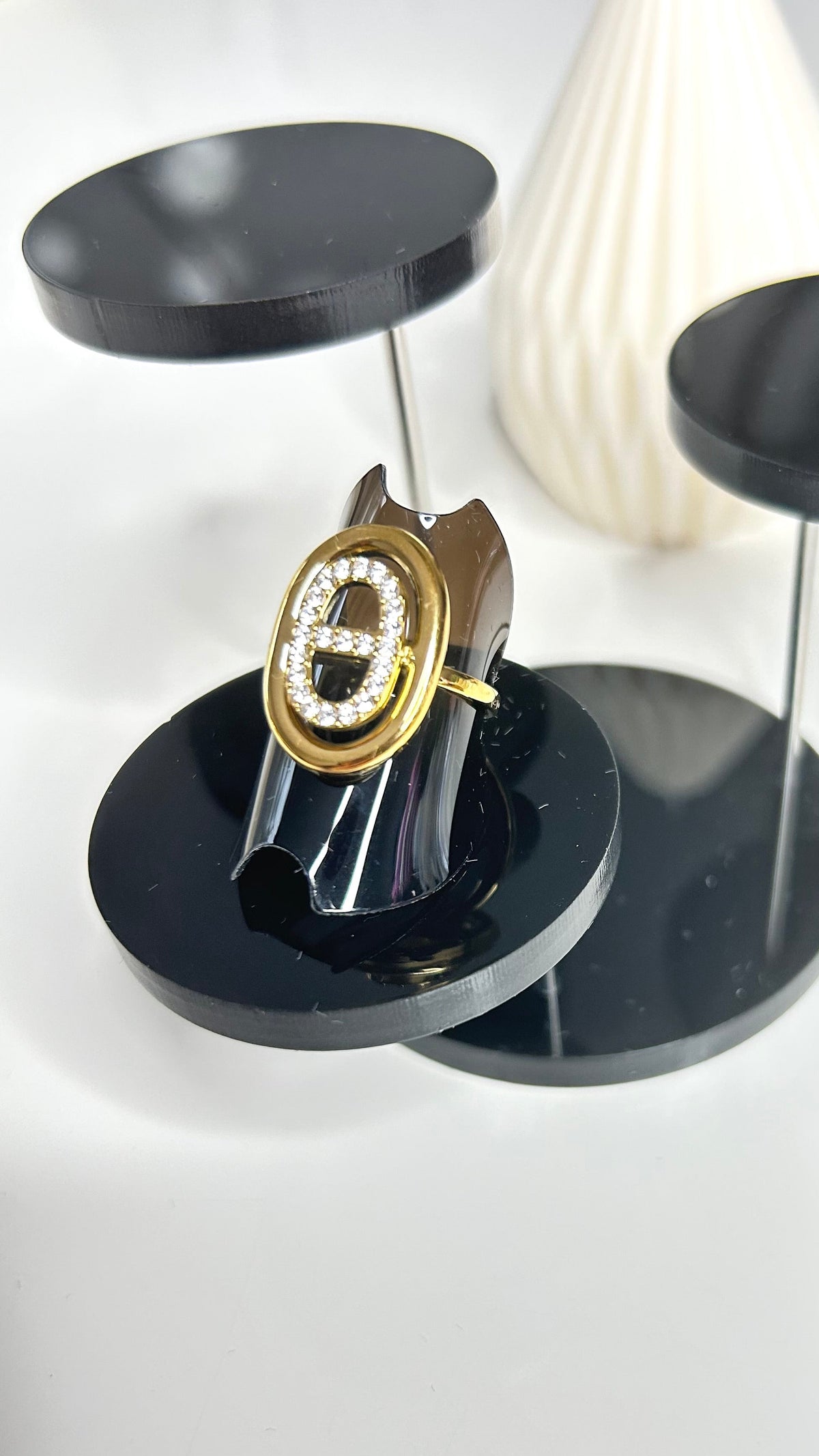 Bague HALO – Dorée Maille Marine