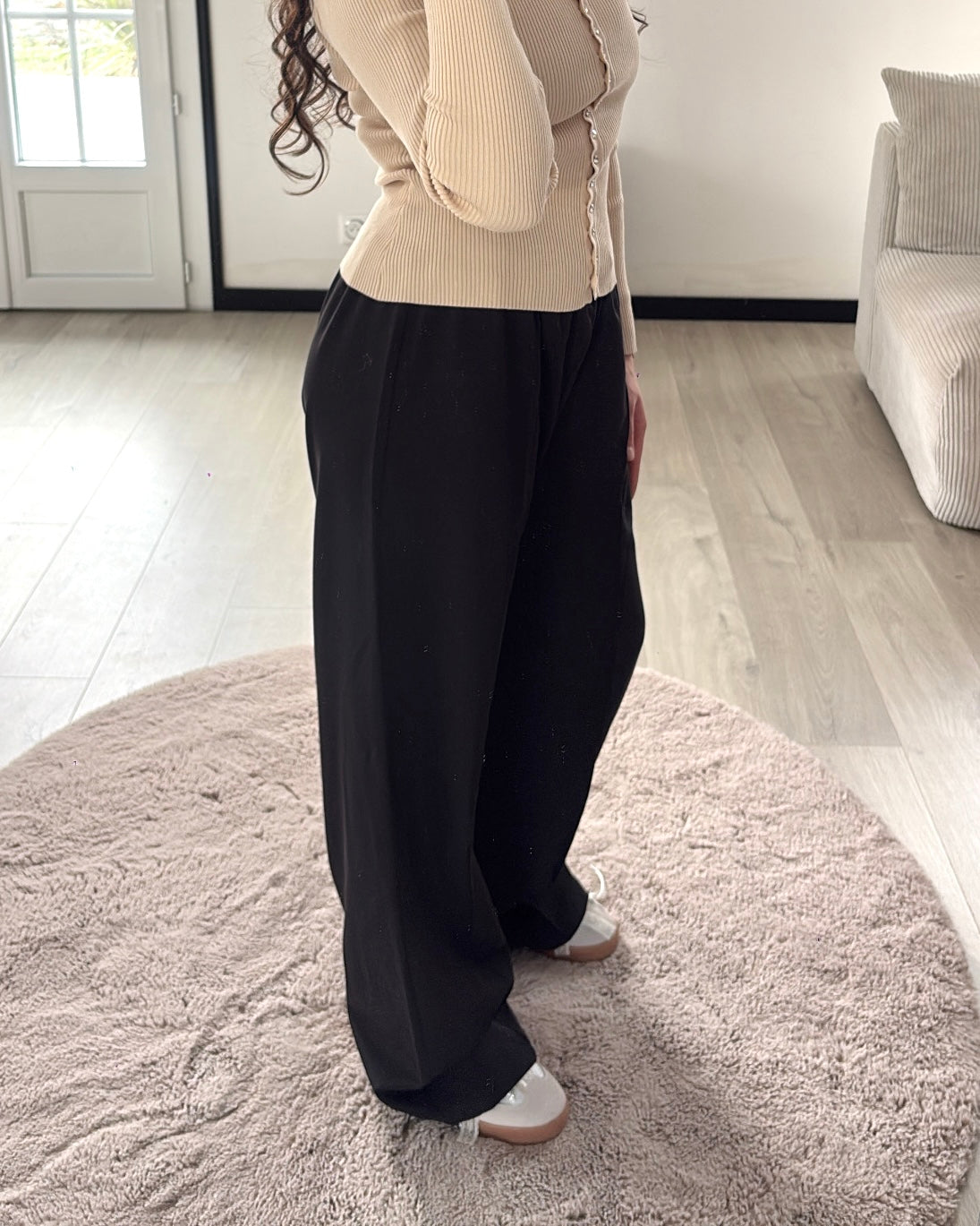 Pantalon Fluide Large - Noir Intemporel