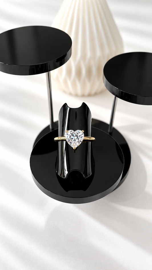 Bague CÉLIA – Dorée Cœur Zirconium