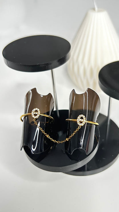 Bague Double KAÏA – Dorée Maille Marine