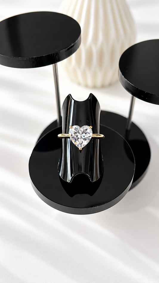 Bague CÉLIA – Dorée Cœur Zirconium