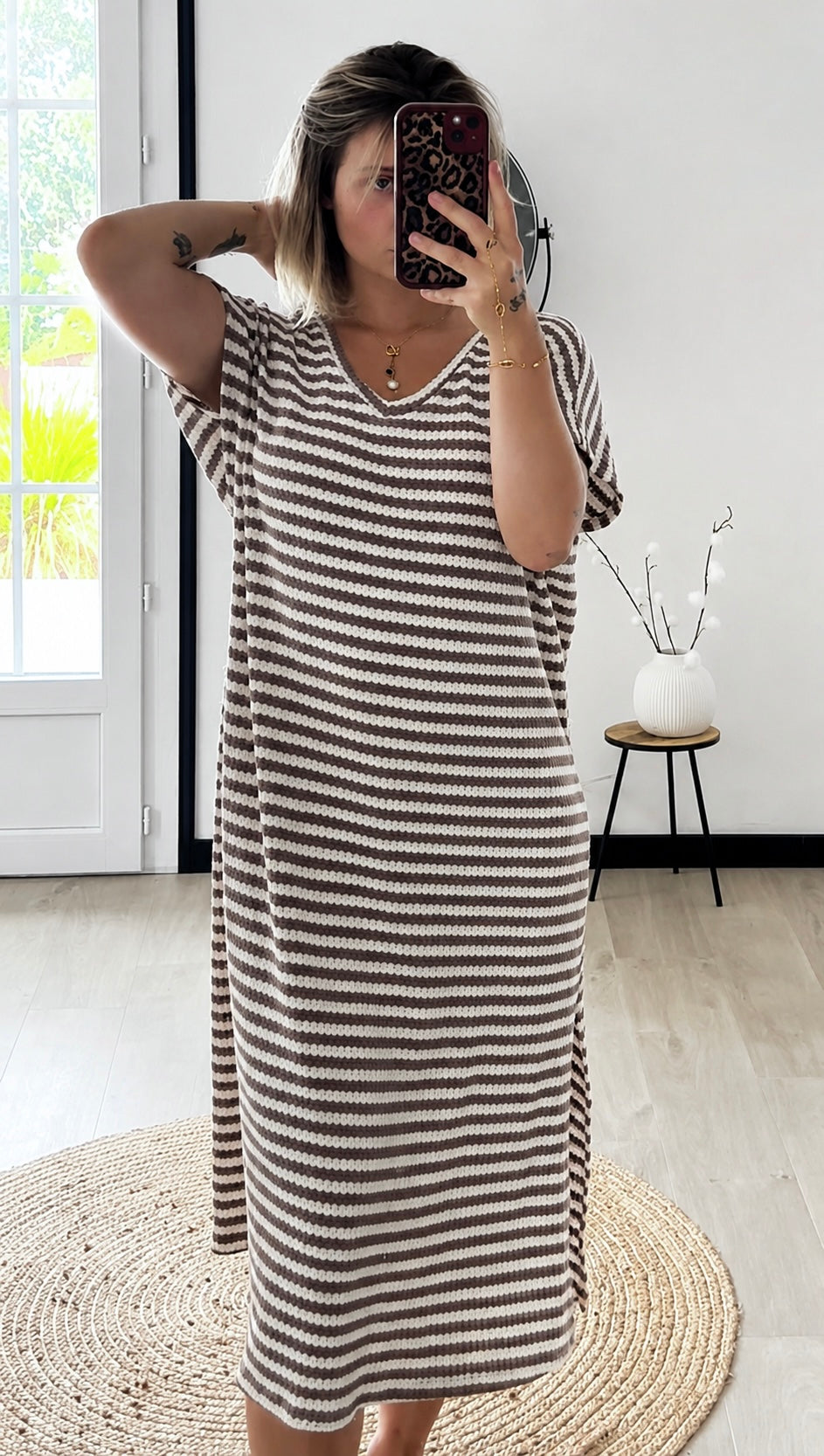 Robe Marinière CLÉA – Taupe