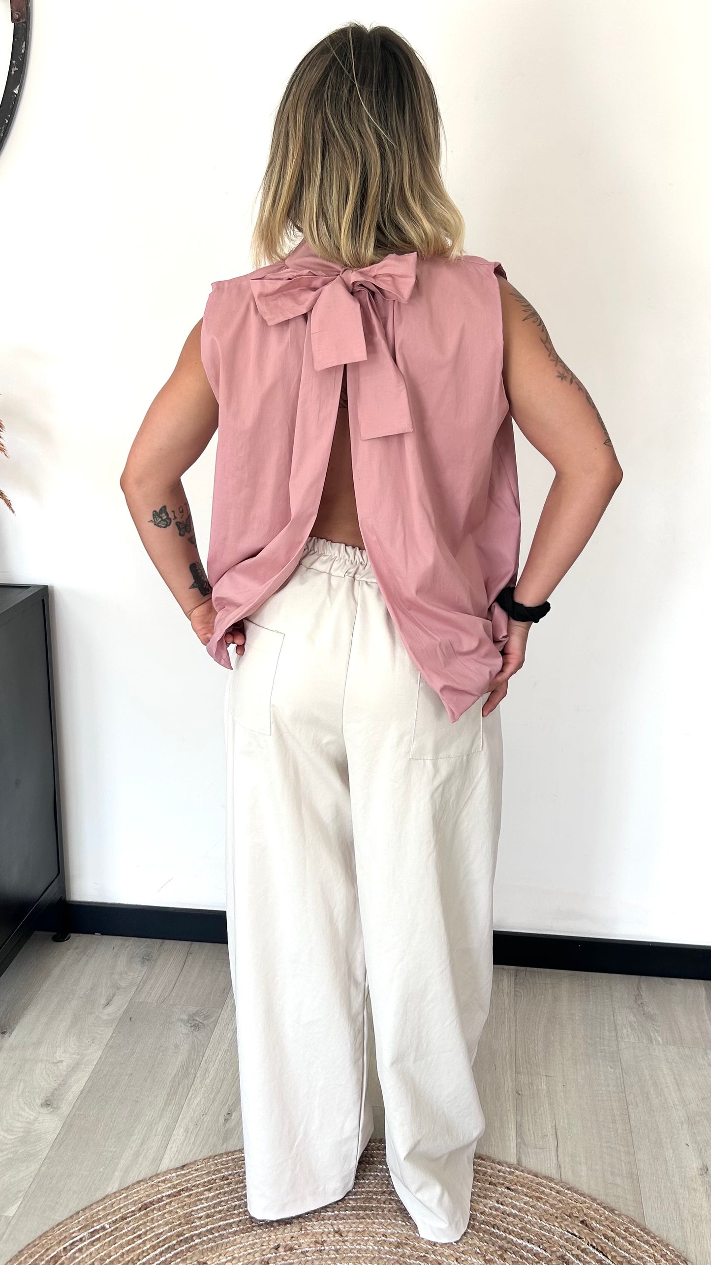 Top Sans Manches NOÉMIE – Rose Poudré