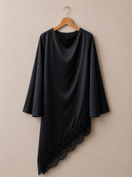 Top Long Asymétrique Dentelle ONYX